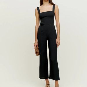 NEW Reformation Alva Jumpsuit in Black Size 6 #676